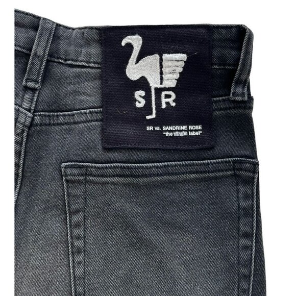 Free People x Sandrine Rose Women's Sz 26 Black Distressed Wide Flare Je… - Picture 9 of 10